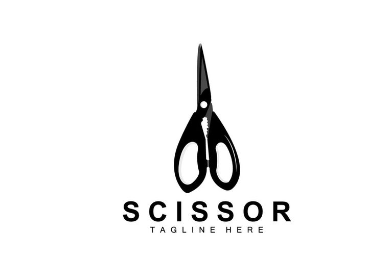 Scissors Logo Design, Barbershop Shaver Vector, Babershop Scissors Brand Illustration