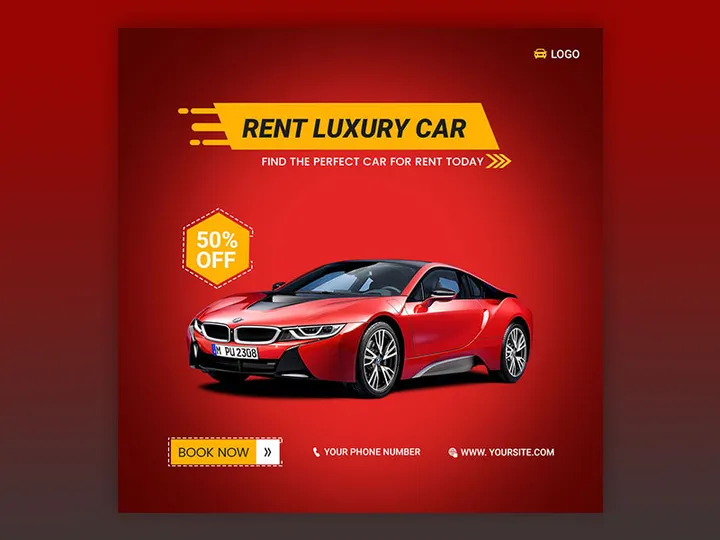 Rent car social media instagram post template