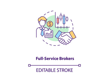 Full-service brokers concept icon preview picture
