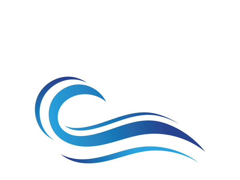 Water wave icon vector template logo