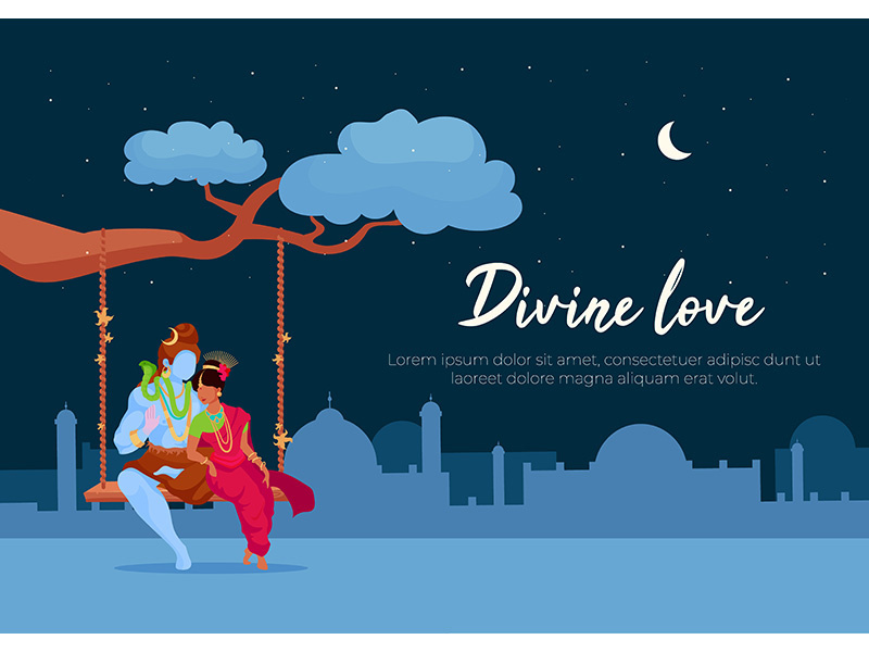 Divine love poster flat vector template