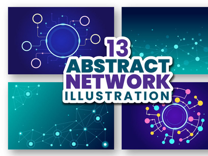 13 Abstract Social Network Illustration