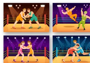 9 Wrestling Sport Illustration