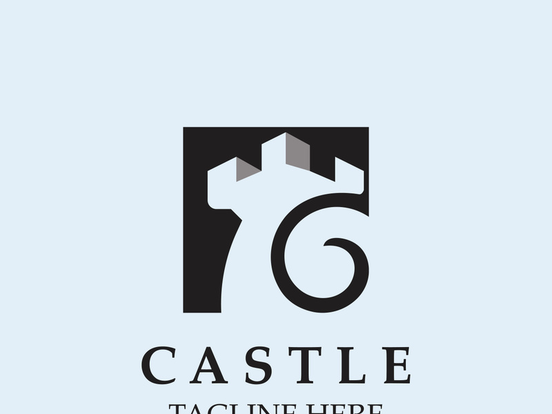 Castle kingdom logo graphic template design, Ancient castle vintage vector