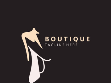 Dress woman logo design beauty fashion for boutique shop vector template vector preview picture