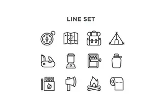 Free Minimal Camping Vector Icons