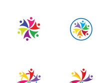 People social community logo design with creative idea