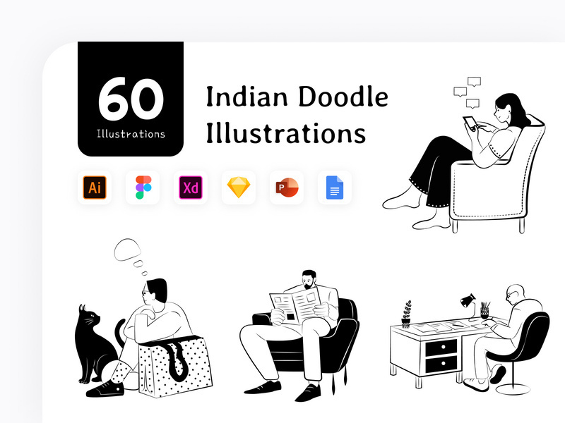Indian Doodle Illustrations pack