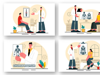 9 Chiropractor Physiotherapy Rehabilitation Illustration