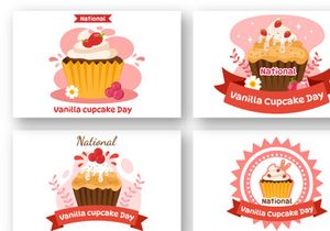 10 National Vanilla Cupcake Day Illustration