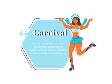 Carnival flat color vector character quote preview picture