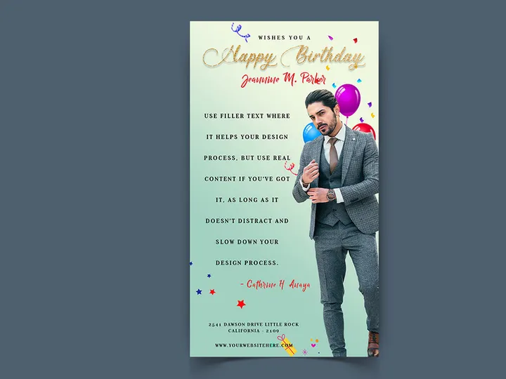 Birthday Party Social Media Post Template