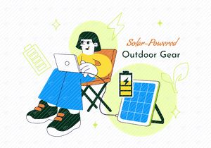 10 Solar Powered Outdoor Gear Illustration