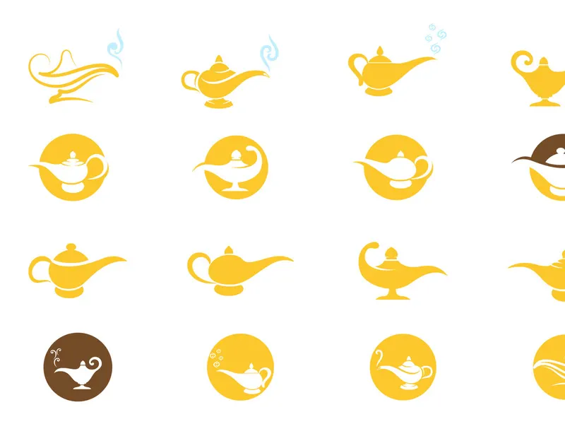 Lamp Magic Jin Aladin  Vector Logo vector