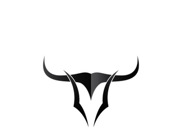 Retro vintage bull head horns logo. preview picture