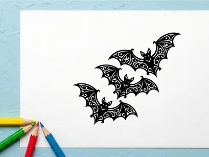 Dekorative schwarze Fledermaus-Silhouetten für Halloween oder gothic-Themen