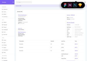Invoice Widgets Dashboard UI Kit