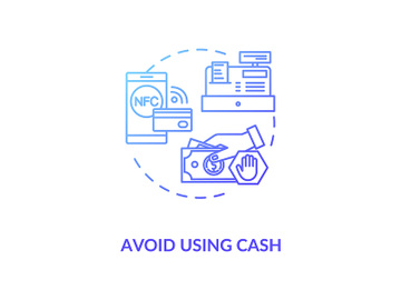 Avoid using cash concept icon preview picture