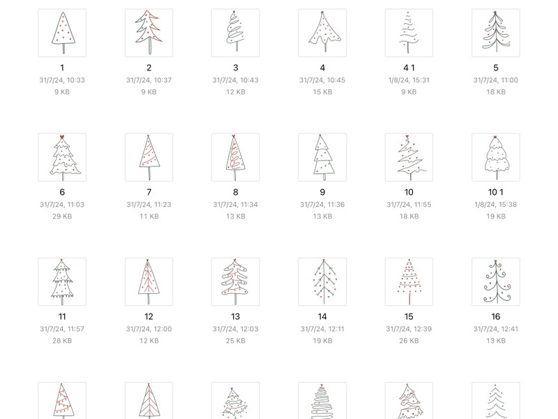 20 svg Christmas tree design art illustration