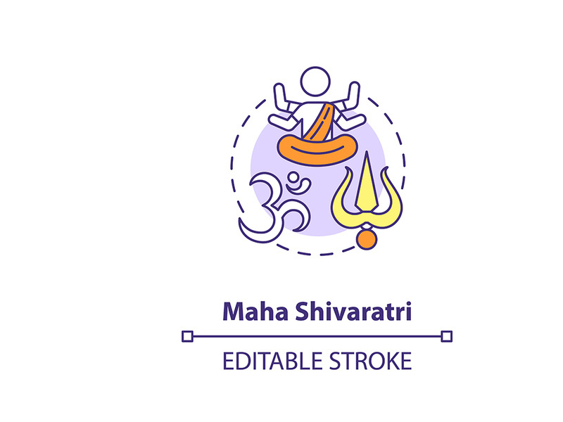 Maha shivaratri concept icon