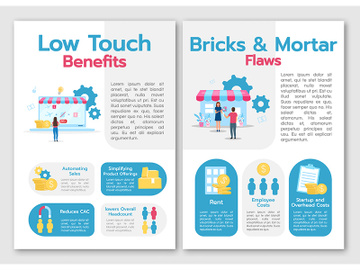 Low touch benefits brochure template preview picture