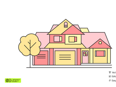 Colorful House Illustration Vector Bundle