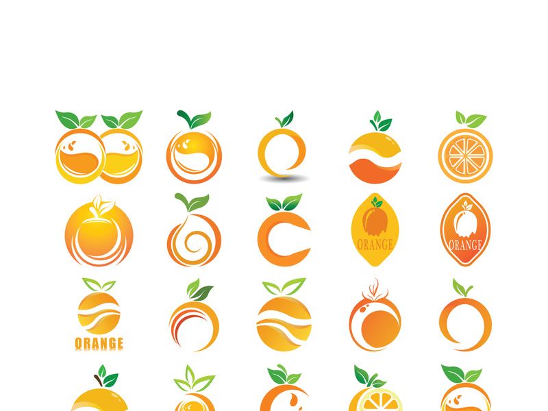 Orange logo design vector icon illustration design
