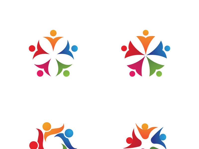 Community, network and social icon design template