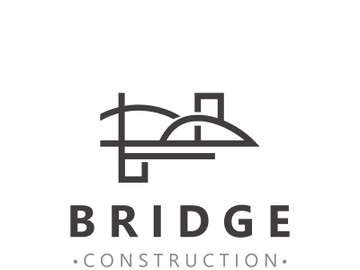 Minimalist Bridge logo suitable for building and construction workers vector design preview picture