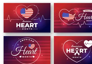 16 February is American Heart Month Illustration
