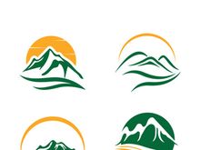 Mountain icon logo template vector illustration design