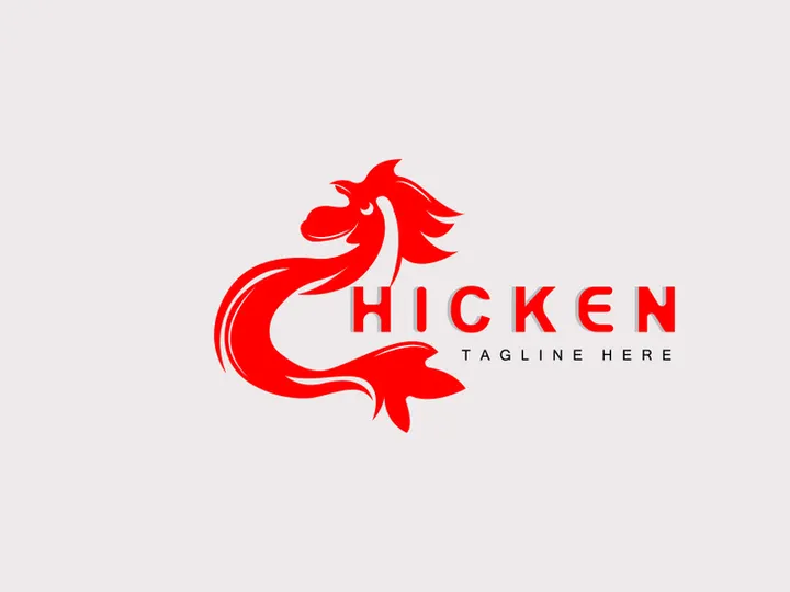 Grilled Chicken Barbecue Logo Design,Chicken Head Vector, Company Brand
