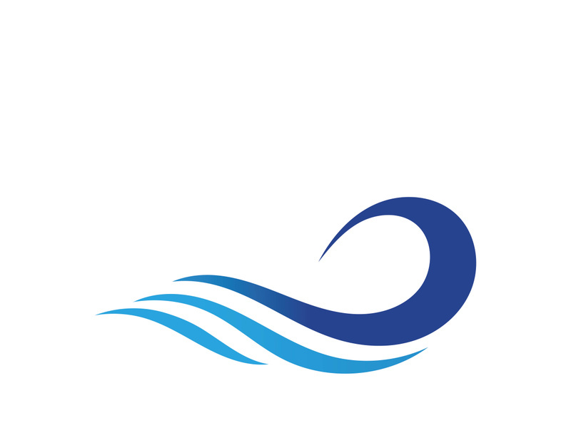 Water wave icon vector template logo