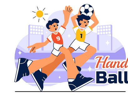 10 Handball Sports Illustration