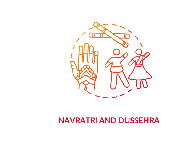 Navratri and dussehra concept icon