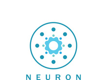 Neuron logo or nerve cell logo design,molecule logo illustration template icon with vector concept