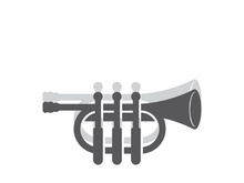 Musical instrument simple icon trumpet for jazz music logo design
