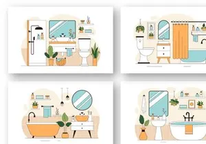 10 Modern Bathroom Interior Illustration