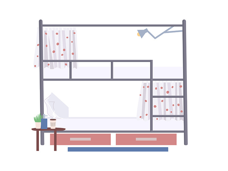Bunk bed cartoon vector illustration
