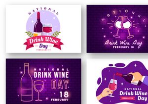 13 National Drink Wine Day Illustration
