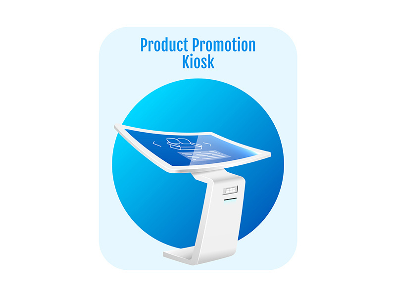 Product promotion kiosk flat concept icon