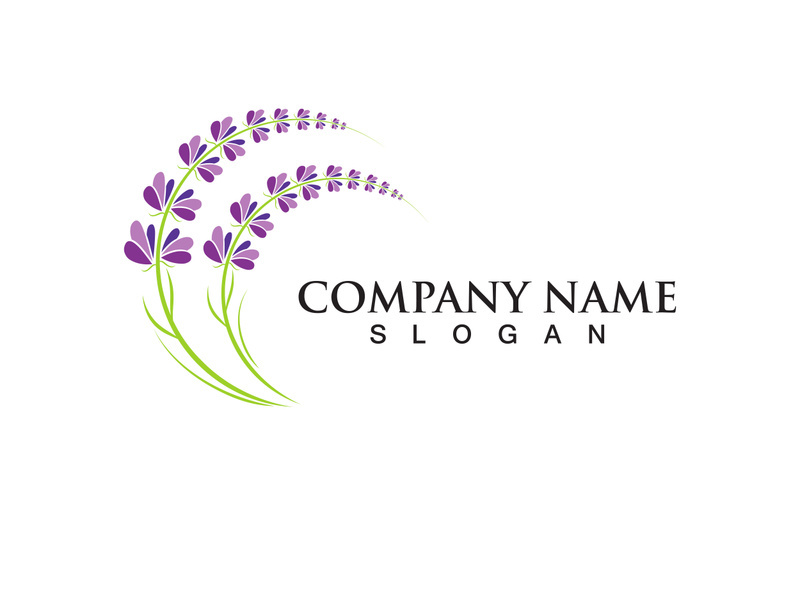 Fresh Lavender flower logo vector flat