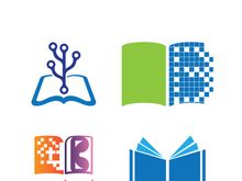 Digital book logo technology vector icon design