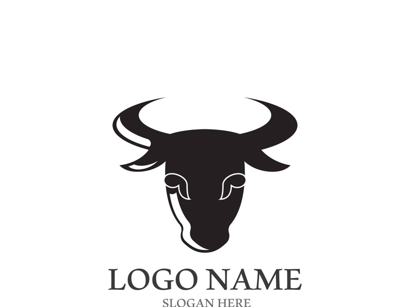 Bull head logo vector icon design illustration