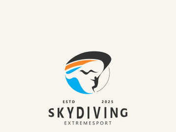 Skydiving logo sport high adventure Inspiration Silhouette Paragliding Template preview picture