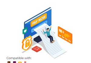 Online Payment - Landing page illustration template