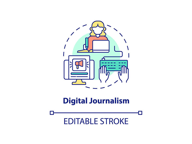 Digital journalism concept icon
