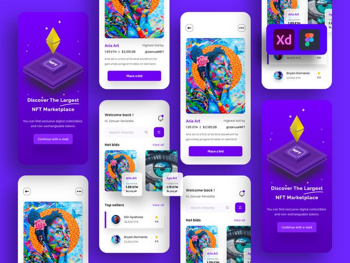 NFT Market Mobile App UI Kits preview picture