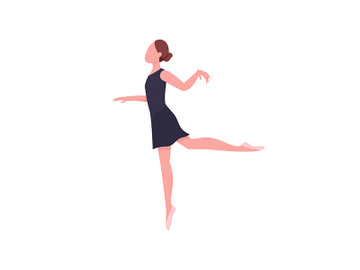 Ballerina flat color vector faceless character preview picture