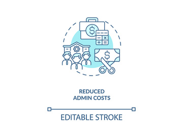 Reduced admin costs concept icon preview picture